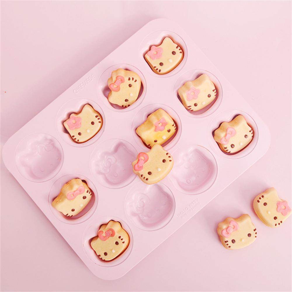 学厨12连Kitty猫卡通玛德琳蛋糕模具不粘烤盘果冻布丁杯儿童零食,厨房/烹饪用具,烘焙模具,淘宝优惠券,粉丝福利购,淘宝优惠卷