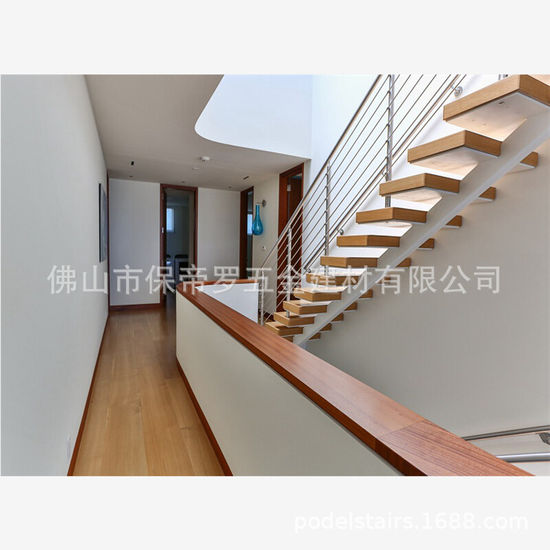 欧式简约304不锈钢立柱护栏铝合金栏杆电镀黑钛栏板木扶手楼梯