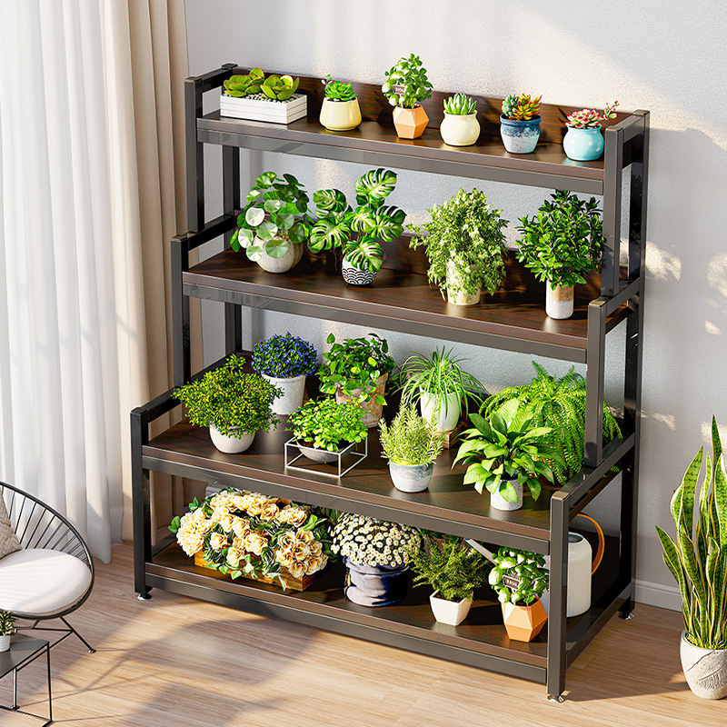 铁艺可移动花架带轮置物架阶梯客厅落地式多层花架子阳台户外庭院