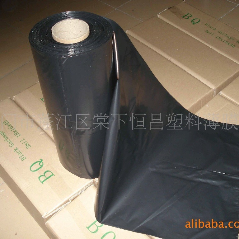 超强韧出口花园垃圾袋 LDPE黑色工业垃圾袋86*107CM50个/卷/箱