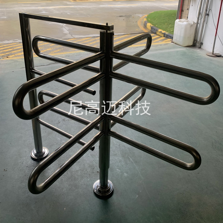 车站单向旋转门超市单向门手动旋转栅栏杆机械双层十字旋转通道门