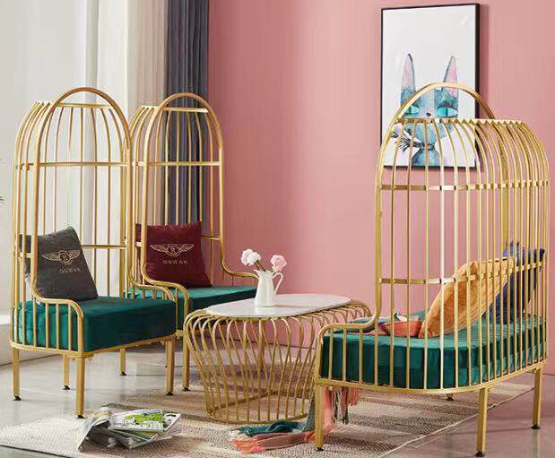 匠象单人沙发椅子休闲北欧轻奢服装店客厅现代简约工作室茶几组合