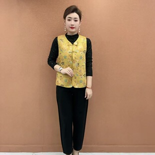 2026春季 马甲背心女 别致轻国风上衣今年流行金线织锦缎提花新中式