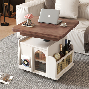 可移动边几折叠升降茶几餐桌两用茶台茶桌小户型客厅家用沙发边柜