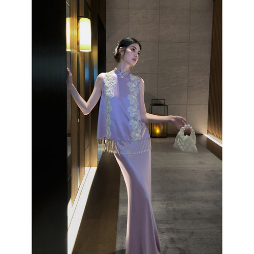 MOPASSANT 5/21新品【云梦澜】新中式夏季新款刺绣马甲汉服套装