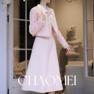 蝴蝶结100羊毛双面毛呢外套半裙TG02423 最甜情歌 冯 CHAOMEI