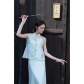 套装 清仓特价 清冷感马甲薄款 显瘦吊带裙时尚 青蝶韵 新中式