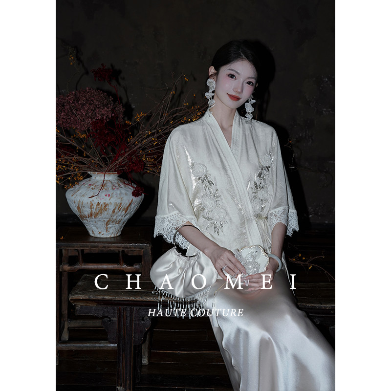 冯（CHAOMEI【茶话会】新中式禅意天丝绣花上衣+醋酸吊带裙套装,女装/女士精品,汉服套装,淘宝优惠券,粉丝福利购,淘宝优惠卷