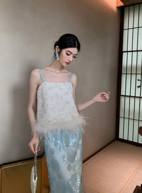 闭店【予清欢】新中式夏季吊带半裙改良汉服套装