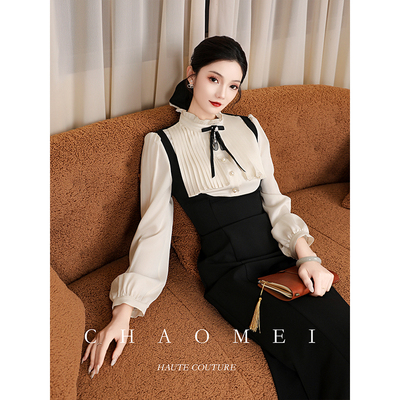 优雅法式小立领连衣裙