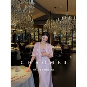 缎面吊带长裙套装 年终特惠 短袖 绣花上衣 璎珞垂纱 新中式