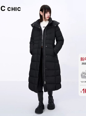 LINCCHIC金羽杰羽绒服女款2024新款经典收腰长款羽绒服女冬8341