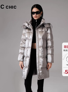 LINCCHIC金羽杰中长款羽绒服女都市通勤免洗羽绒服外套女6277