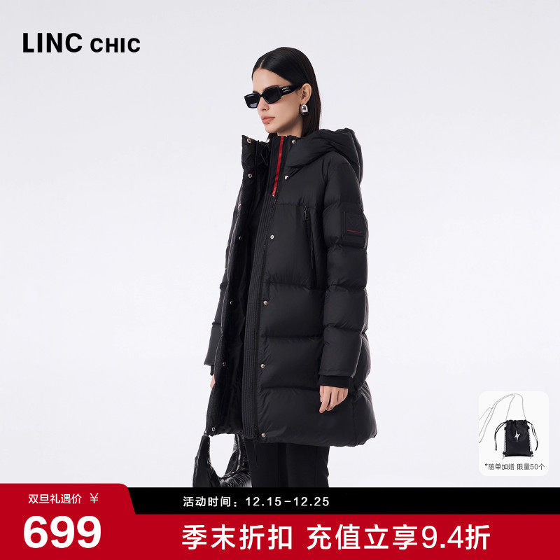 潮流加厚防风保暖中长款羽绒服