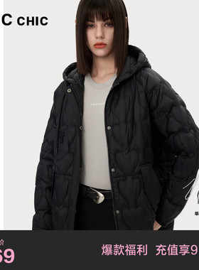 LINC金羽杰羽绒服女款春季新款连帽罩衫轻薄羽绒服外套女2054