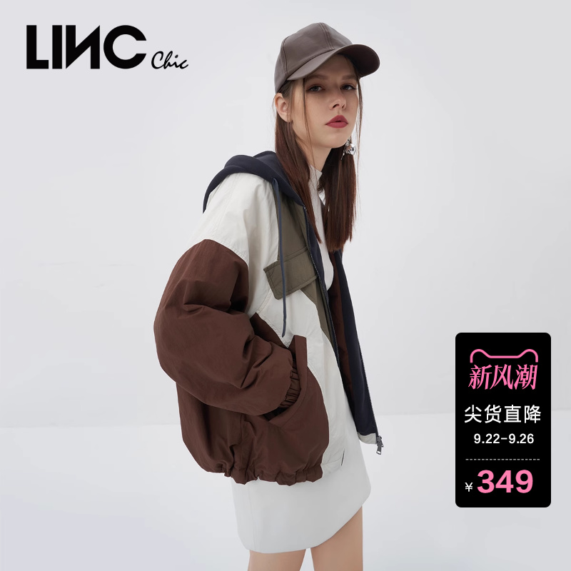 奥莱休闲色块拼接轻暖羽绒服夹克