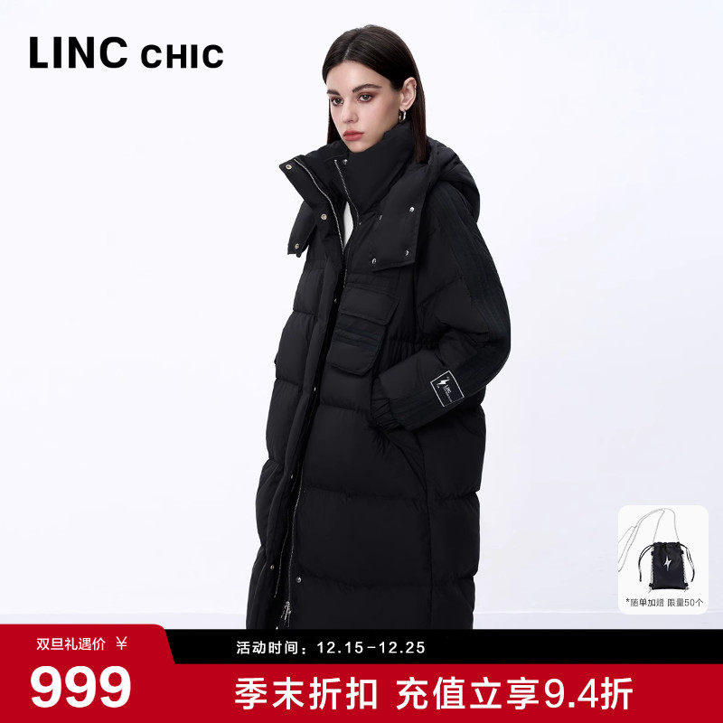 学院感中长款长款面包羽绒服