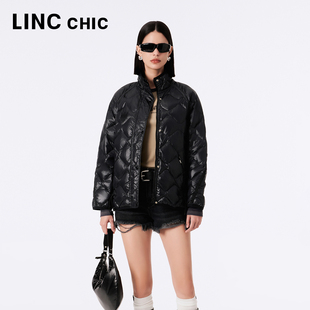 LINC金羽杰春季短款轻薄羽绒服女款便携设计感廓形短款外套女2037
