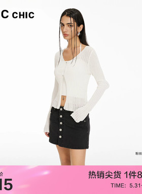 LINCCHIC金羽杰牛仔裙A版裙裤中腰复古水洗牛仔短裙女S242DK314Y