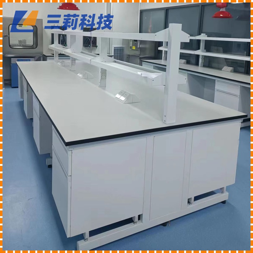 实验室边台 钢木结构实验台 悬挂木制柜体的化学实验台