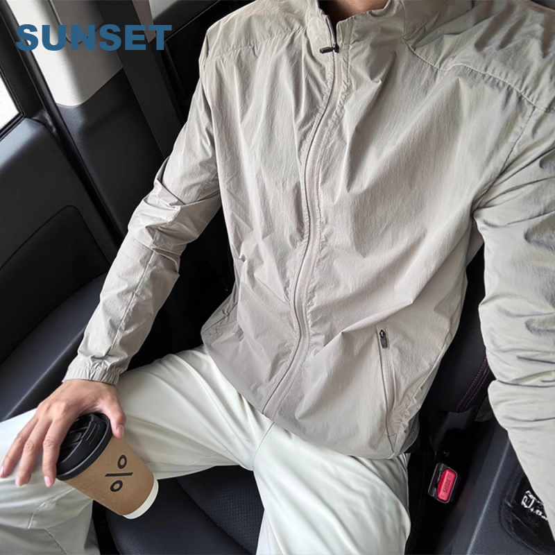 GTLA美式UPF50+衣男款夏季拼接立领速干外套正肩薄款工装夹克