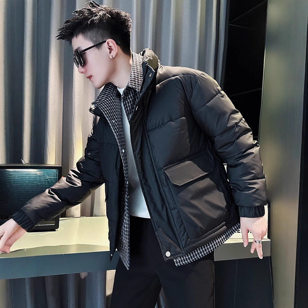 假两件羽绒棉服男冬季潮牌痞帅工装棉衣男款2026新款男士冬装外套