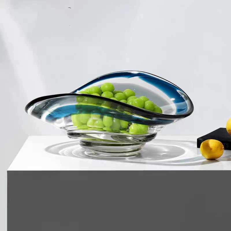轻奢玻璃果盘客厅高档欧式水果盘现代茶几托盘装水果盘子装饰品
