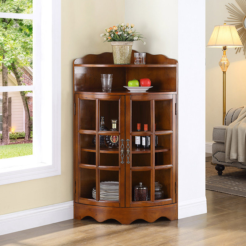 简约实木角柜墙角柜客厅置物架玻璃收纳小酒柜转角柜拐角边角柜,住宅家具,角柜,淘宝优惠券,粉丝福利购,淘宝优惠卷