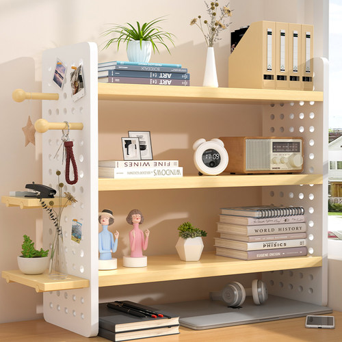 桌面置物架书桌收纳架桌上书架办公室工位洞洞板收纳柜神器大容量