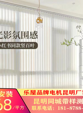 昆明梦幻帘窗帘客厅阳台卧室隔断纱帘电动垂直竖百叶简约遮光遮阳