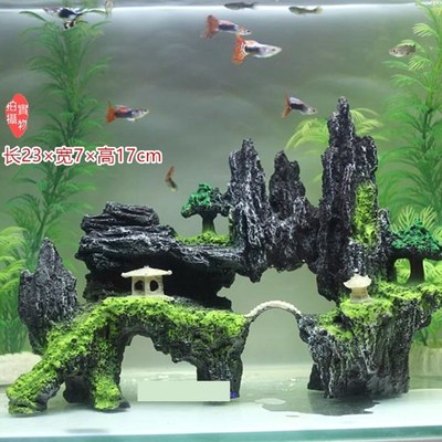 鱼缸沉底摆件水族箱配件大全鱼缸用品大全观景鱼缸造景假山石头草