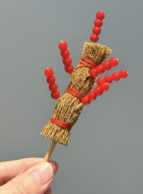 2026新年冰糖糖葫芦杆子串摆件春节喜庆氛围感迷你模型装饰品布置