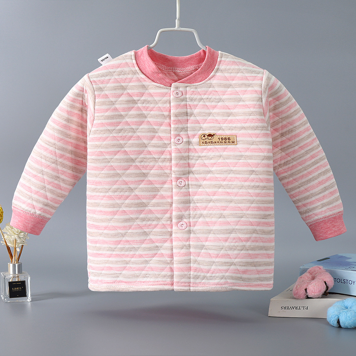 2025儿童秋冬三层夹棉加厚保暖衣宝宝彩棉保暖上衣男女童开衫裤子