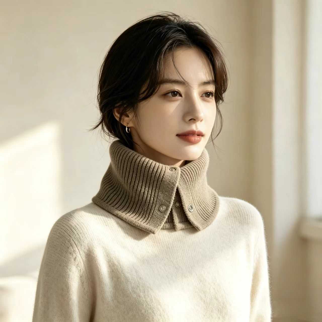 秋冬羽绒服防脏脖套高级感男女