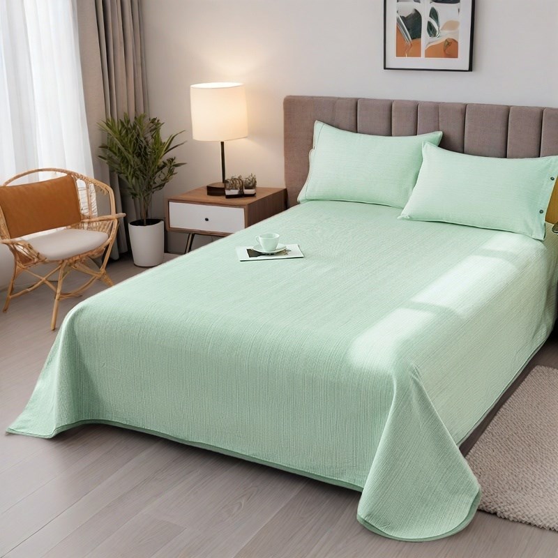 山东老粗布床单凉席三件套加厚宿舍单人床单夏季特厚床单床盖