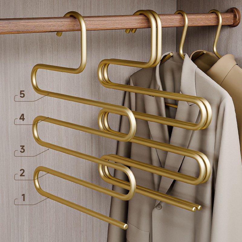 裤架裤子衣架裤夹子铝合金多层衣柜裤挂围巾挂裤架子收纳神器