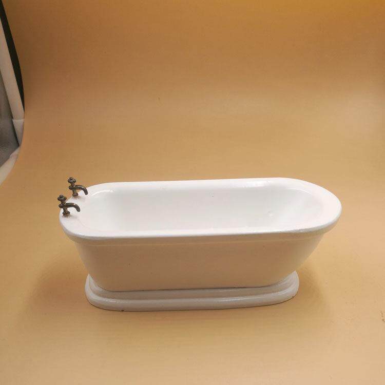 1:12娃娃屋dollhouse迷你木制小家具模型过家家玩具平底浴缸D328