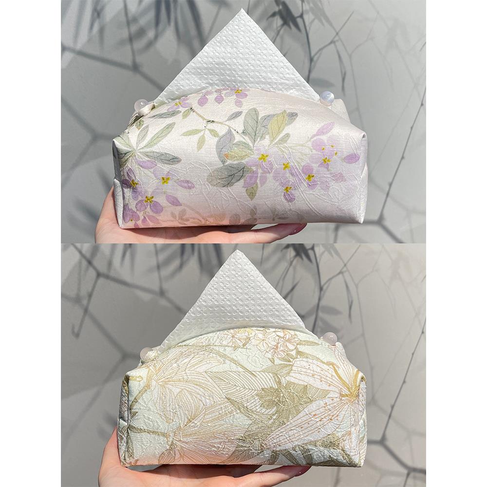 惊蛰 手工织锦刺绣布艺纸巾盒茶室纸巾收纳盒布包客厅车载抽纸盒