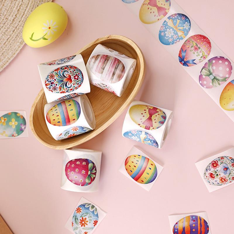 Easter复活节彩蛋贴纸儿童幼儿园手工节日活动鸡蛋装饰贴画封口贴