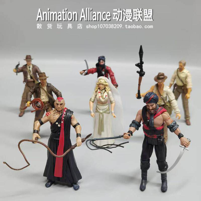 正版散货 夺宝奇兵 印第安纳琼斯 可动手办人偶公仔 桌面摆件模型