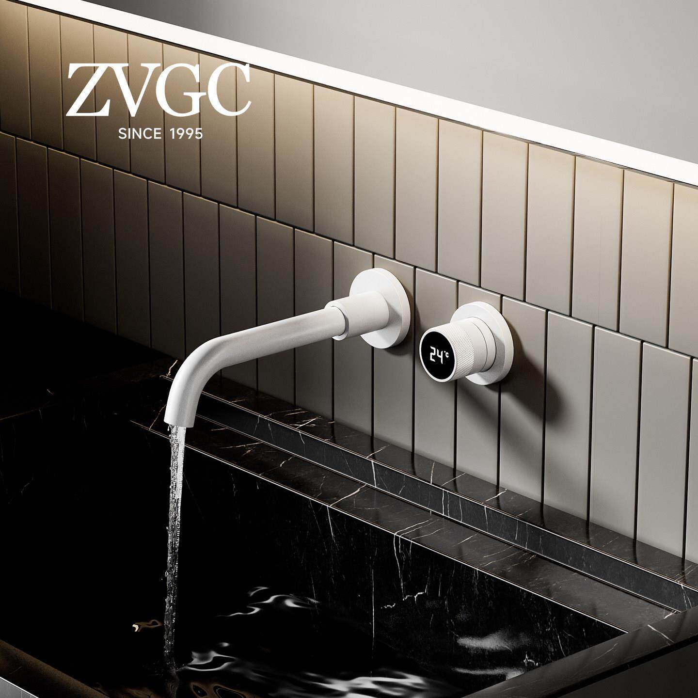 ZVGC暗装龙头数显全铜旋转入墙式嵌入式家用酒店冷热极简水龙头
