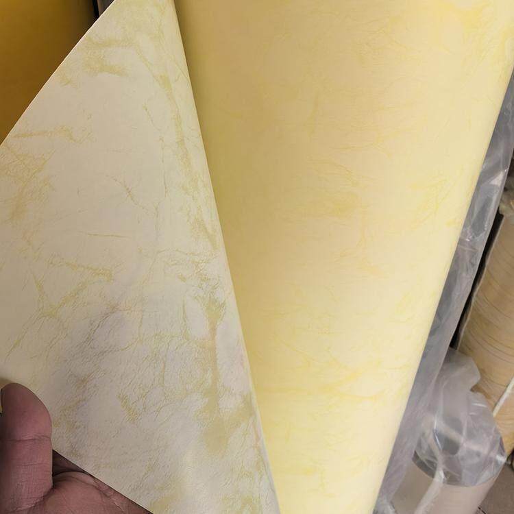 防刺眼PVC仿羊皮纸米黄云石纹胶片旧灯翻新灯膜花格透光灯罩材料
