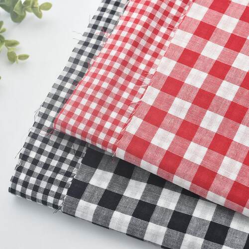 小面团布料纯棉色织格子双层棉面料双面格子柔软透气棉布衣服裙子