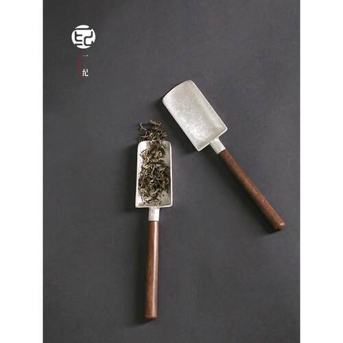 纯锡茶勺家用茶铲茶匙茶叶导入器茶道六君子配件茶则茶拨
