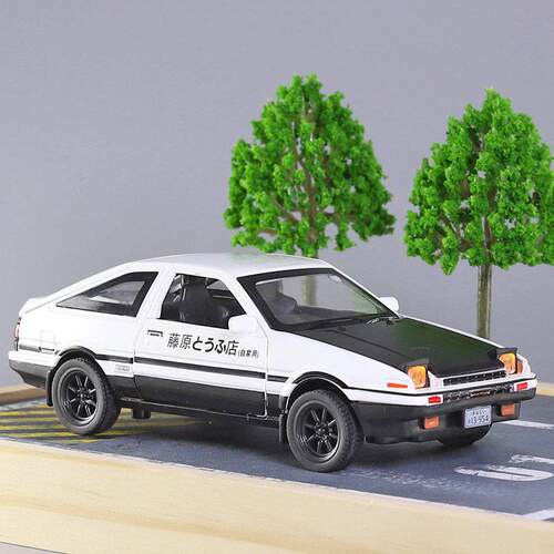 AE86车模型玩具车儿童仿真头文字秋名山车神D藤原拓海同款合金车