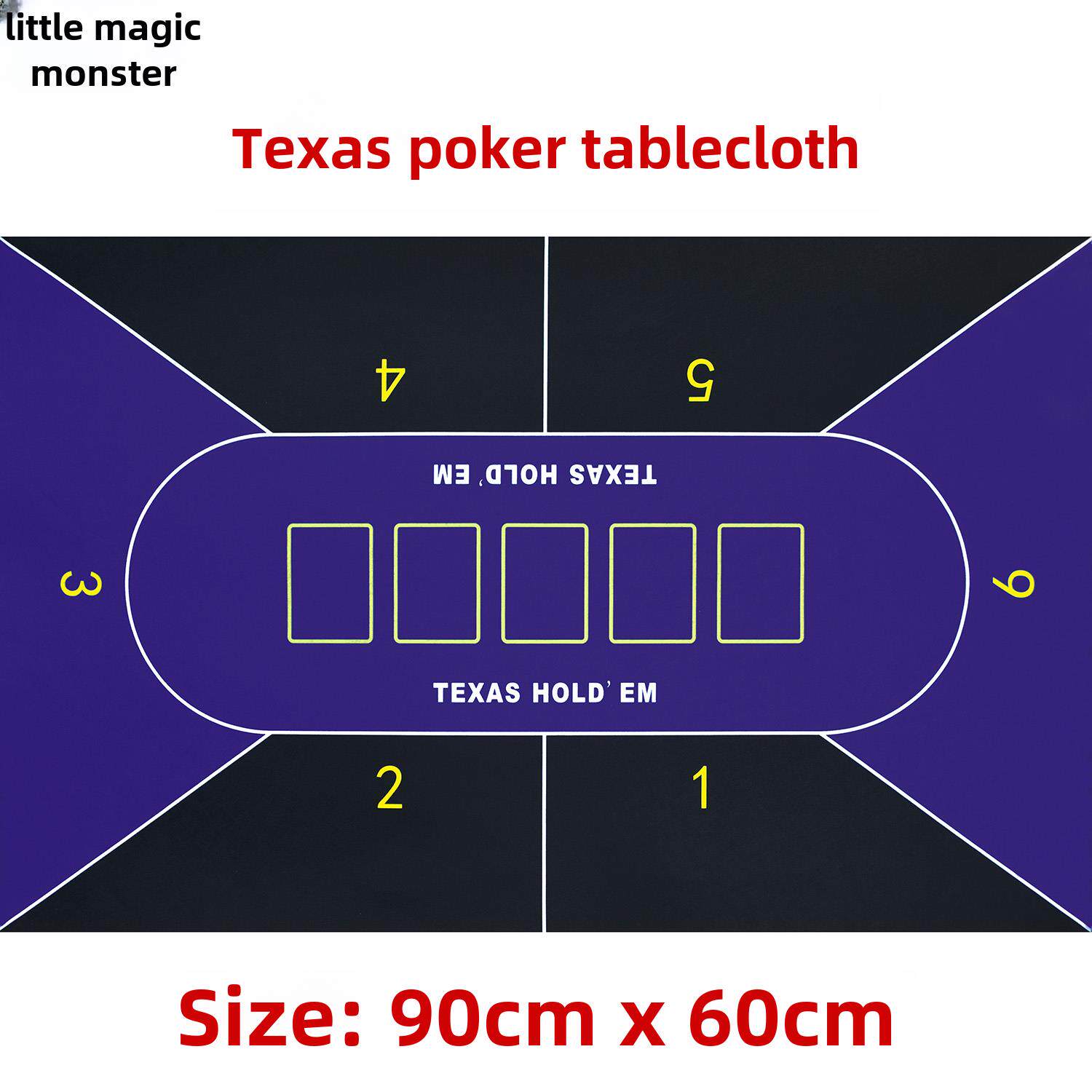 【小号】德州扑克桌布 桌垫 6人位TEXAS专用台布 戟绒布 90*60cm