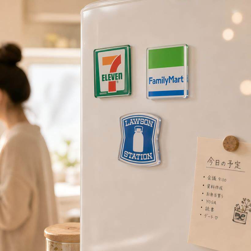 日本711便利店冰箱贴全家罗森logo亚克力ins风日式简约厨房装饰