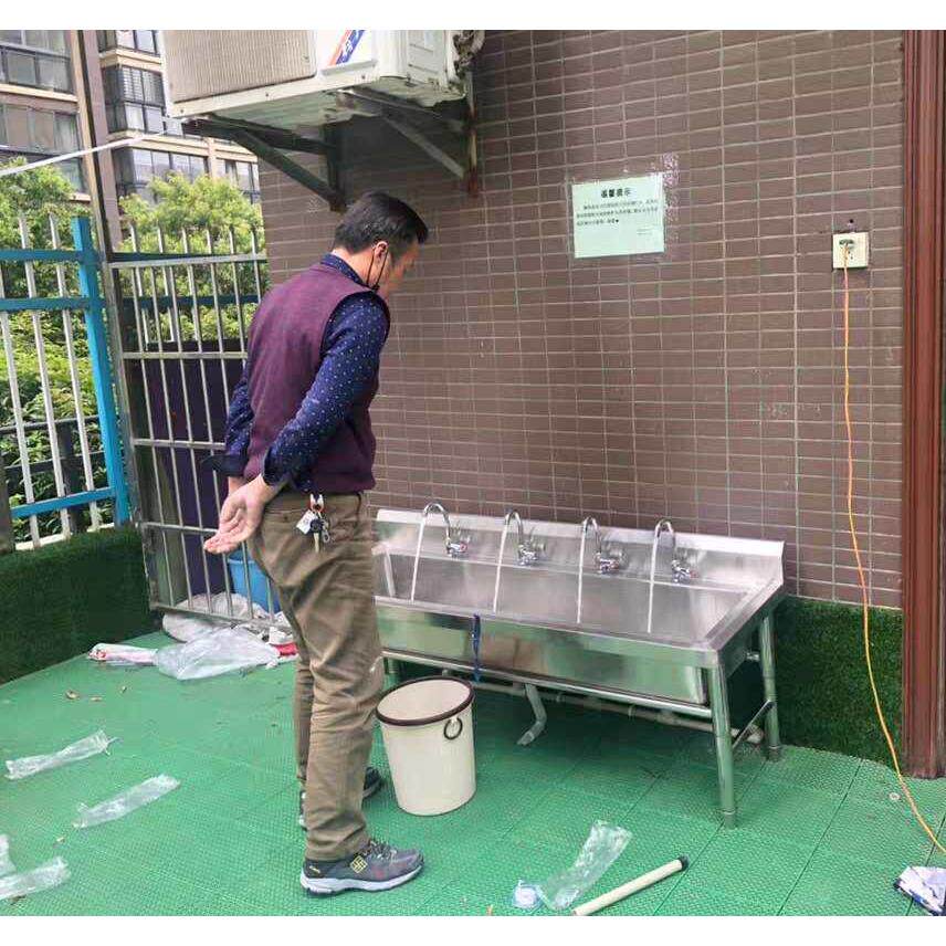 商用厨房不锈钢单长水池超加大304定制水槽洗手幼儿园食堂店工地