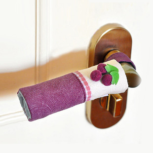 2只 布艺房门把手保护套保温魔术贴冰箱把手套防冻手玻璃大门把套