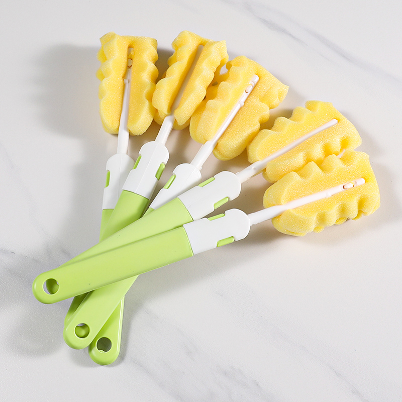 20个装长柄海绵杯刷加长清洁刷无死角洗杯子神器可替换厨房清洁刷